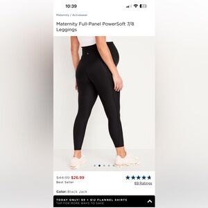 Old Navy Maternity Full-Panel PowerSoft 7/8 Leggings